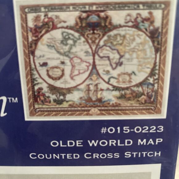 Janlynn Platinum Collection Olde World Map Counted Cross Stitch Kit Cartography - Picture 4 of 7